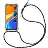 Protective Case - E.F.CONNECTION - Redmi 9C - Flexible Shockproof Gel - Black - Necklace Cord