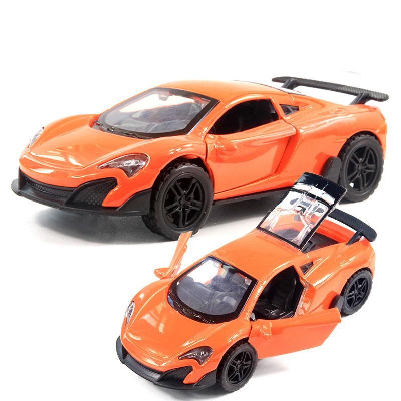 Bag 1:36 Alloy Sports Car Model with Sound and Light Pull Back Door Children's Toys Car Boy Women's Gifts Wholesale