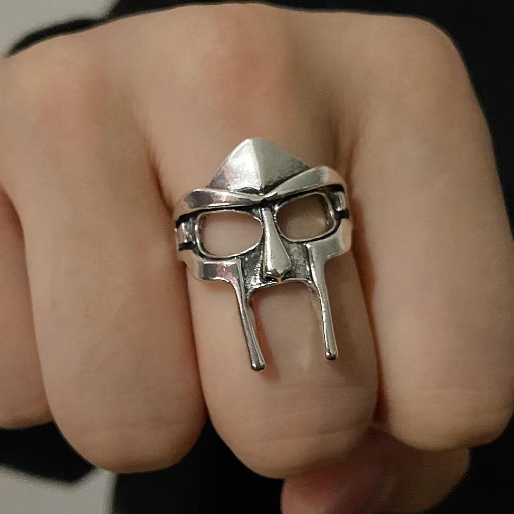 Fashion Retro Exaggerated Cold Style Venus Sculpture Half Face Open Ring