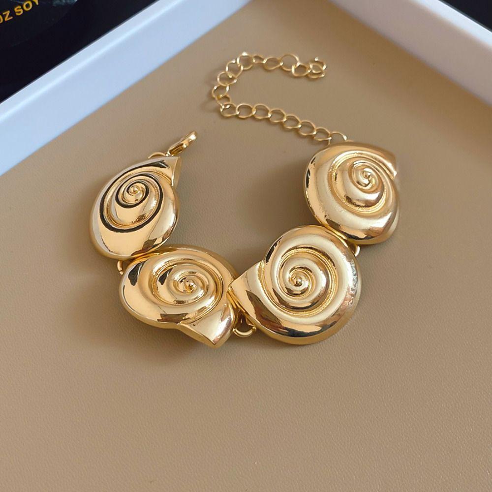 Metal Conch Collar Pendant Luxury Trendy Necklace Earring Set European American Style