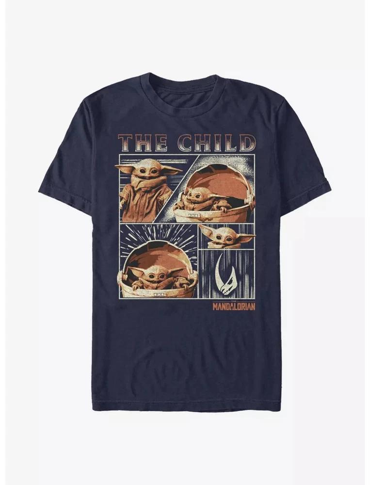 Star Wars The Unisexdalorian The Child Panel TShirt Unsiex Navy S