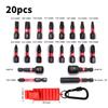 20pcs Electric Screwdriver Head Set Phillips Pozi Slotted Plum Blossom Screwdriver Bit Set S2 Steel Impact-resistant Storage Set