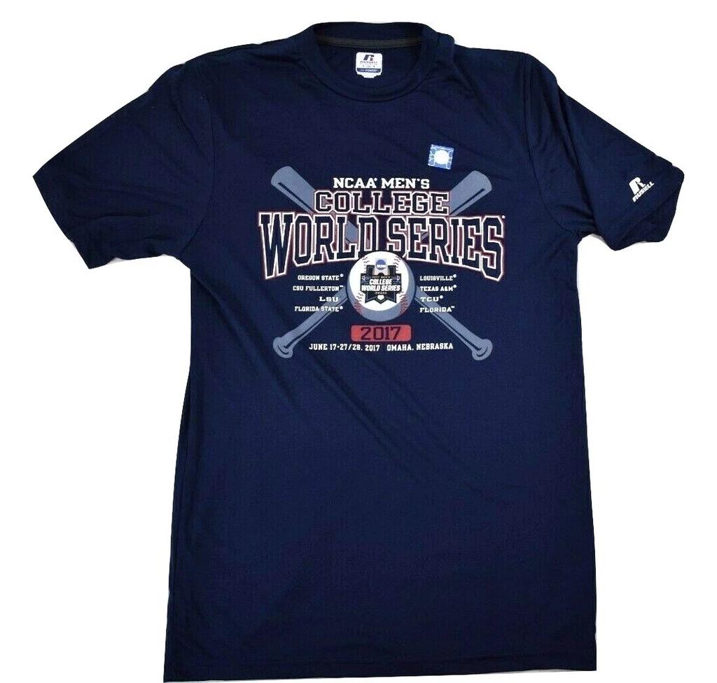 Russell Athletics Mens College World Series 2017 Dri-Power Shirt New Small