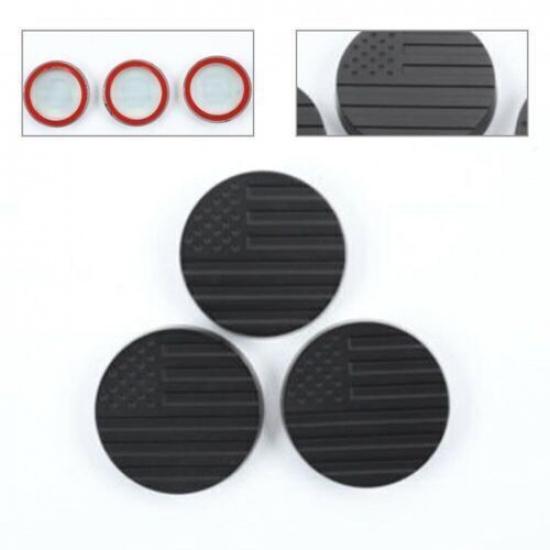 3PCS Matte Black Door Key Socket Cover For Jeep Wrangler TJ JK JL JT Gladiator