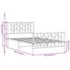 Metal Bed Frame with Headboard and Footboard White 107 X 203 Cm