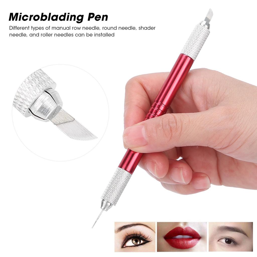 4pcs Manual Microblading Pen Aluminum Alloy Makeup Eyebrow Tattoo Pen Set Accessory