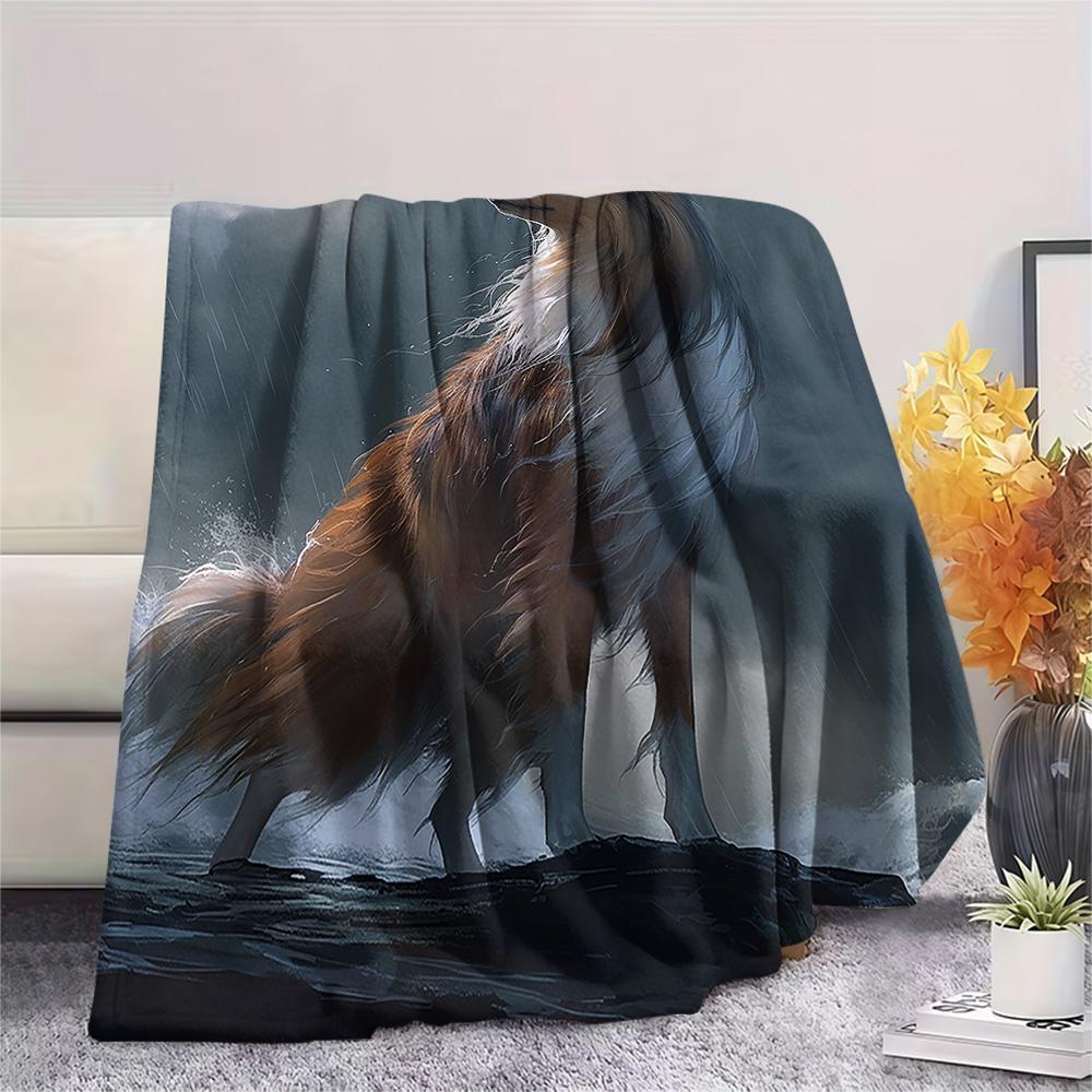 Australian Shepherd Print Flannel Blanket, High quality Comfortable for All Seasons, Home Decor, Warmth and Comfort, Perfect for Christmas Gifts