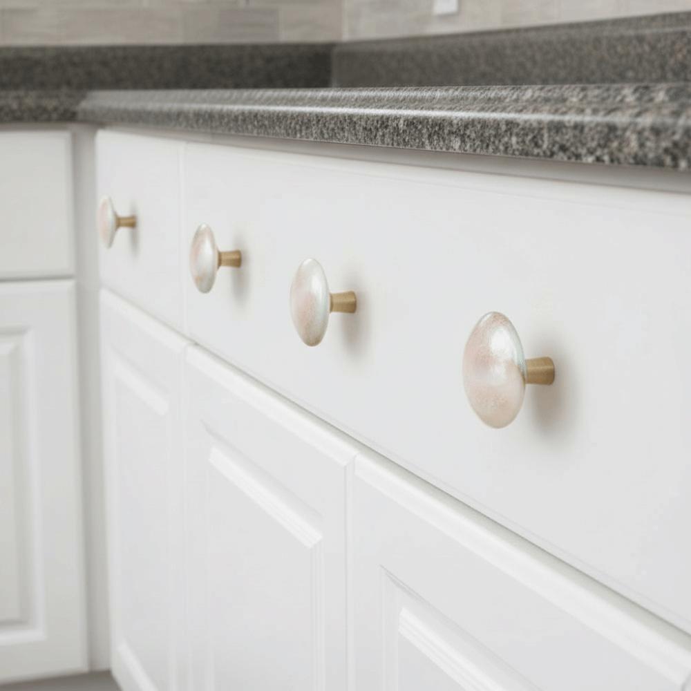 Round Shell Furniture Handle Natural Rough Stone Cabinet Handle Drawer Knob  Kitchen Cabinet