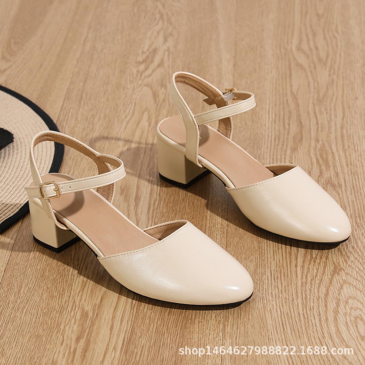 

Женские туфли-лодочки на толстом каблуке с открытой пяткой из замши, новинка весны и осени, универсальные, удобные, с закрытым носком, на высоком каблуке 41