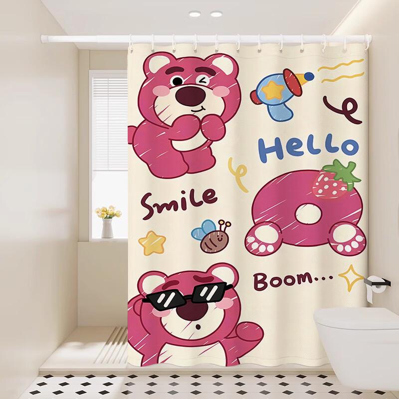 

Мультяшный набор штор для душа Клубничный Мишка