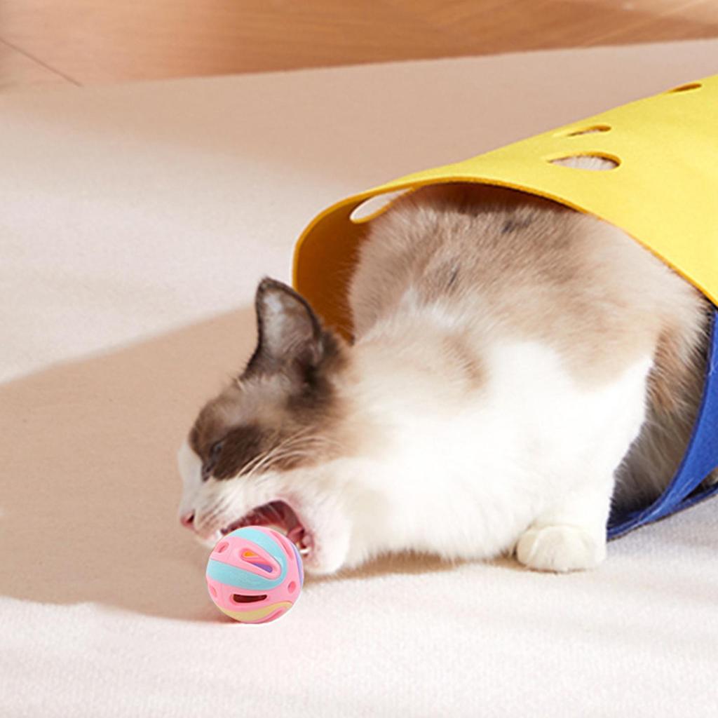 Cat Toy with Bell Interactive Cat Play Toy Bell Toy Interactive Cat Play Toy Bell Toy Portable Hollow Cat Jingle Balls for Cats