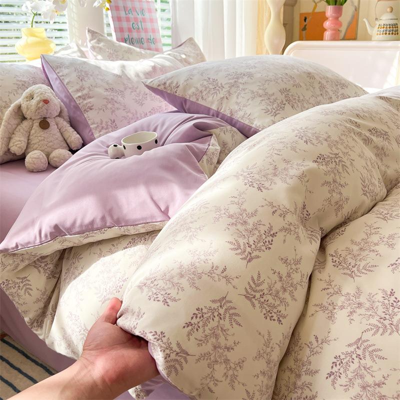 Class A Maternal And Infant Grade Washed Cotton Bed Four-Piece Set, Children'S Cartoon Bed Sheet Quilt Cover, Dormitory Single Quilt Cover 3Pcs Set