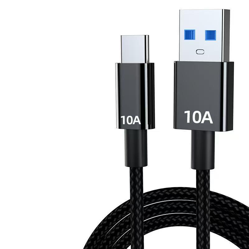 Braided 120W Type-C Super Flash Charging Cable for Xiaomi, OPPO, Honor - 10A Power Delivery.