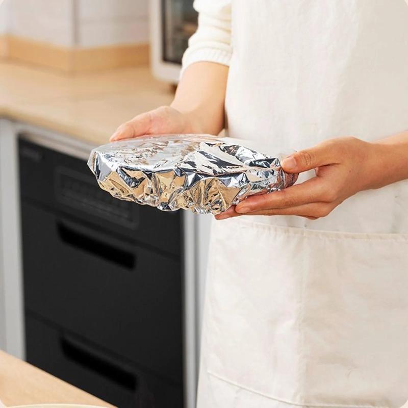 5/10/20/30/40/50 Pcs Aluminum Foil Food Preservation Covers Heat Retention Dust Proof Odor Proof For Leftover Storage Fits Bowls