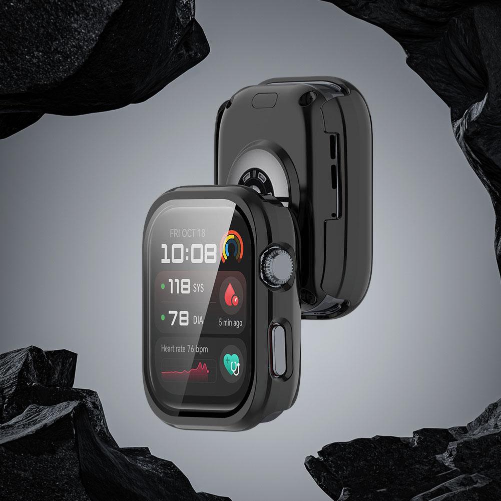 2 Pack Tempered Glass+Case Hard PC Full Coverage Proctective Case Anti-Scratch PC Case with Screen Protector for Huawei Watch D2