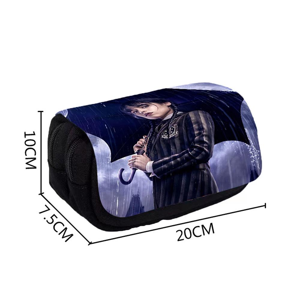 Κασετίνα Wednesday Addams Μεγάλης Χωρητικότητας Διπλό Φερμουάρ για Σχολικά Είδη