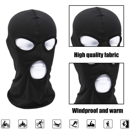 Kingsie Stretch 3-Hole Full Face Mask, Lightweight, Windproof and Sun Protection, Balaclava Helmet Inner, for Cycling, Motorcycles, and Airsoft (3-Hol