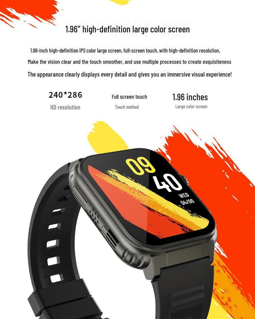 A70 Smartwatch: Bluetooth Calls, Music Playback, Multi-Sport Modes, Heart Rate & Blood Pressure Monitoring.