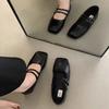 Fashion 2025 New Square Toe Comfortable Casual and Versatile Spring and Summer Flat Shoes Elegant and Fashionable Retro Women's Shoes