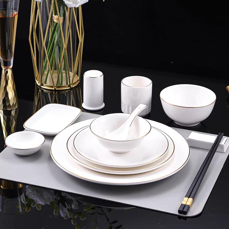 New Chinese Style Gold Rim Ceramic Dinnerware Set