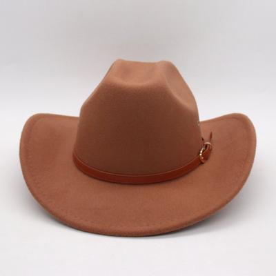 One-Word Top Tweed Hat Western Cowboy Jazz Top Hat Men'S And Women'S Hats Big Eaves Hat