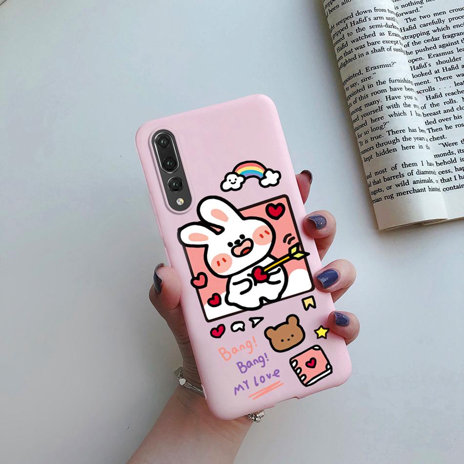 For Huawei P20 Pro Case Matte Cover Cute Cat Cartoon Flower Soft Silicone Phone Cases For Huawei P20 Pro P 20 20Pro P20Pro Case
