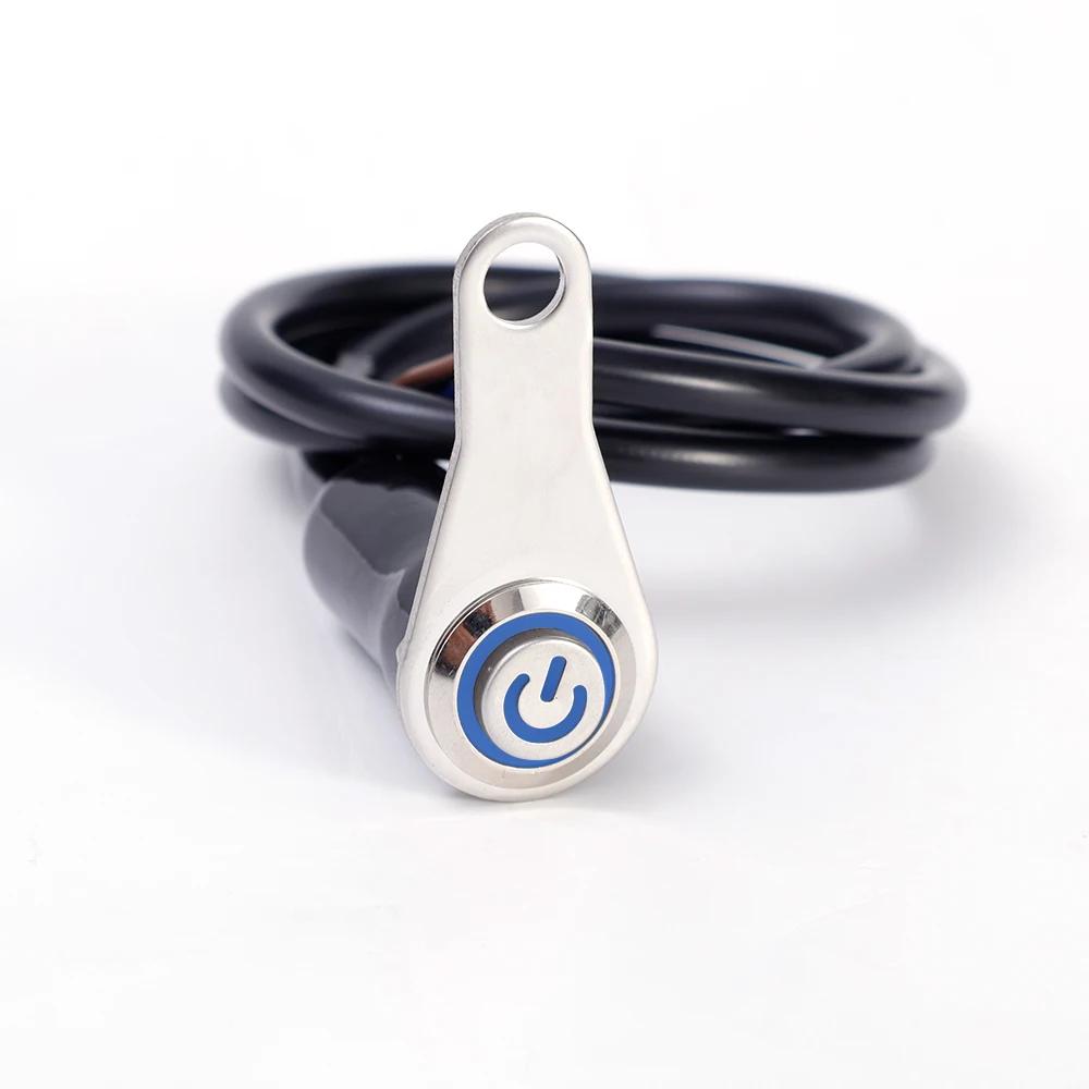 Motorcycle Indicator Light Switch Off-road Vehicle Modification Single Hole Stainless Steel ON-OFF Button for Horn Enginee Power