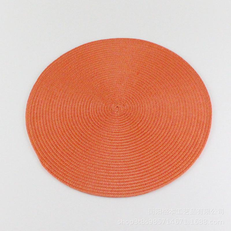 PP material woven placemat round heat insulation mat dining table western food non-slip mat nordic wind fruit plate coffee cup mat