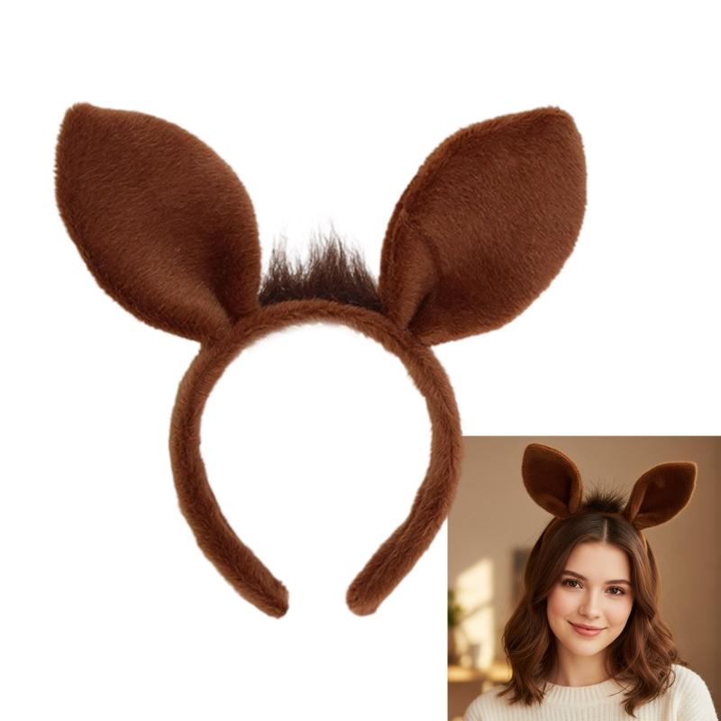 Plush Horse Ears Headbands With NonSlip Grip For Role Play And Halloween Activities