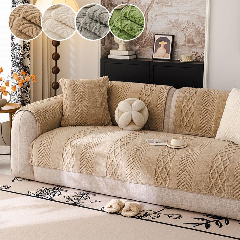 

1PC-Light luxury shu mianrong sofa cushion for all seasons, high-end straight row sofa cushion cover fabric, anti slip 45X45cm коричневый