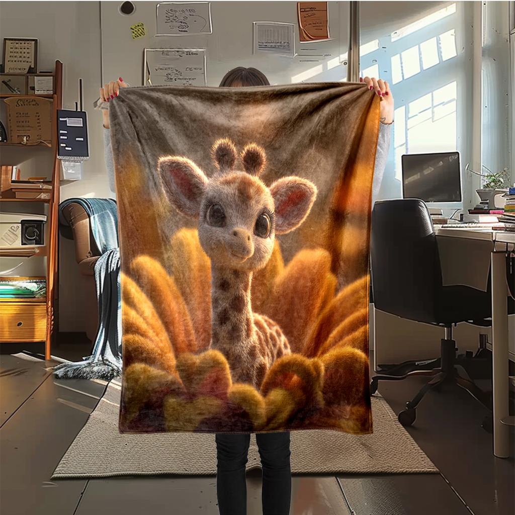 1Pc Cartoon Print Flannel Blanket, High Quality Comfortable for All Seasons, Home Decor, Warmth and Comfort, Perfect for Christmas Birthday Gift