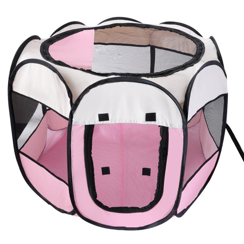 Pet Octagonal Cage & Fence: 600D Oxford Cloth, Washable & Scratch-Resistant for Cat & Dog Birthing.