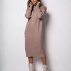 GMXIA Women's High Neck Knit Dress Autumn and Winter New Loose Inside-out Solid Color Thin Sweater Dress