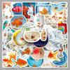 50 Cute Cartoon Animal Goldfish Stickers - Trendy DIY for Refrigerator, Desktop, and Water Cup Decoration.