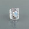 Elegant White Opal Gemstone 925 Sterling Silver Handmade Jewelry Ring For Women RR-17-18