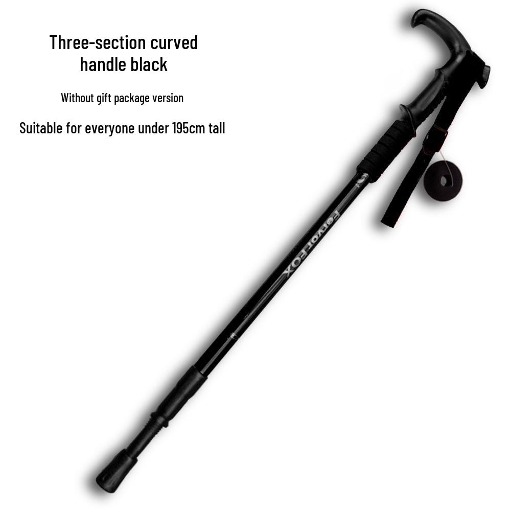 Telescopic Aluminum Alloy Shock-Absorbing Ultra-Light Adjustable Elderly Walking Cane with Straight and Curved Handle Options