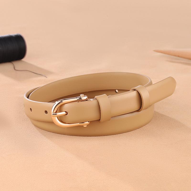 Guangzhou Top Layer Cowhide Thin Belt for Women Fashion Versatile Genuine Leather Korean Belt for Women High End Decorative Cowhide Belt