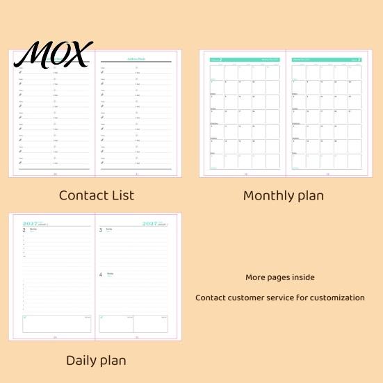Elastic Strap Memo Book 2027 A5 Daily Planner, Vertical Grain Hardcover 320 Page Professional Planning Schedule Notebook, English Calendar Organizer