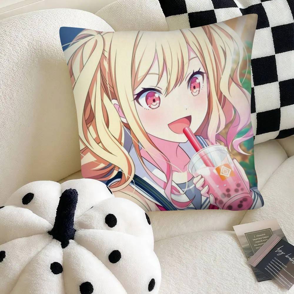 Creative Cartoon Leoneed Tenma Saki Pillow Case Fashion Square Pillowcase Bedroom Sofa Room Ins Decoration Leisure