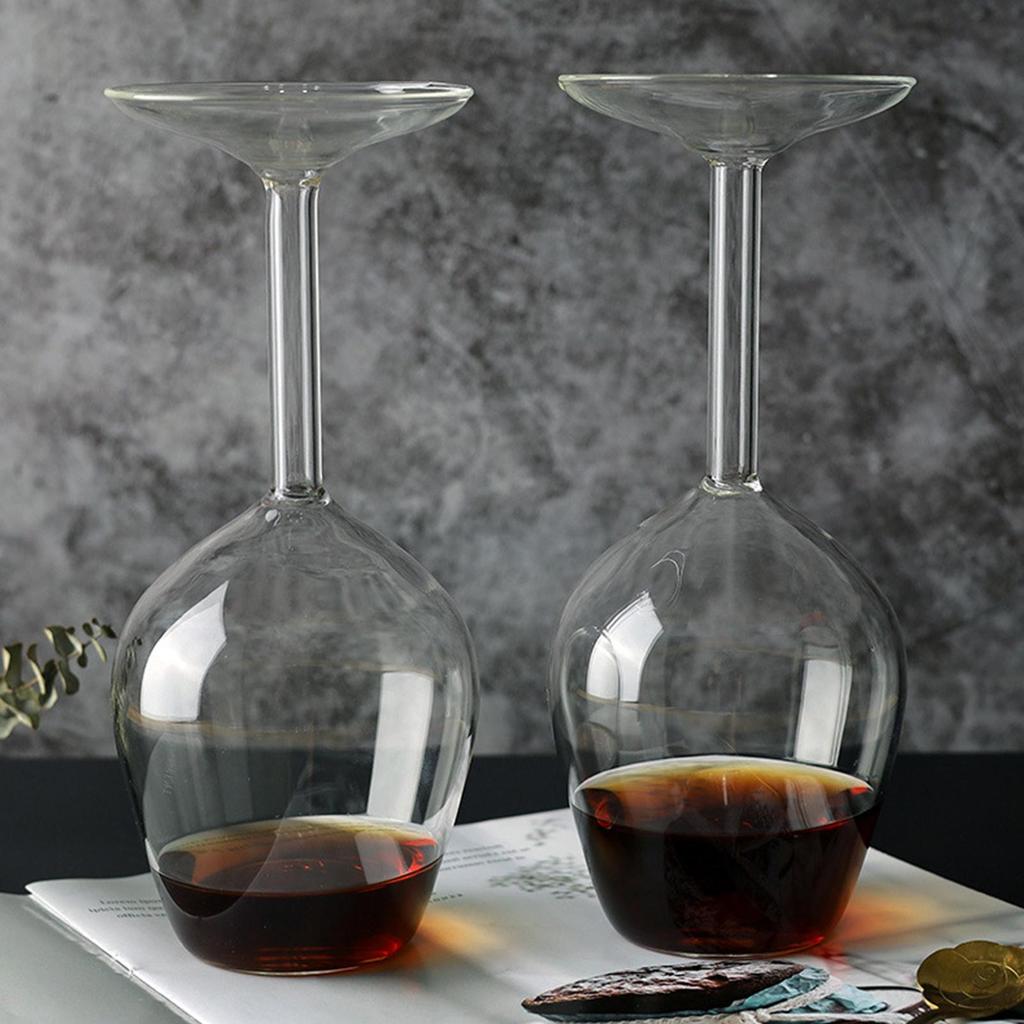 14 fl oz Wine Glasses 14oz Upside Down Wine Glass Creative Upside Down Cups for Red Wine Holiday Drinkware For Bar Club Home