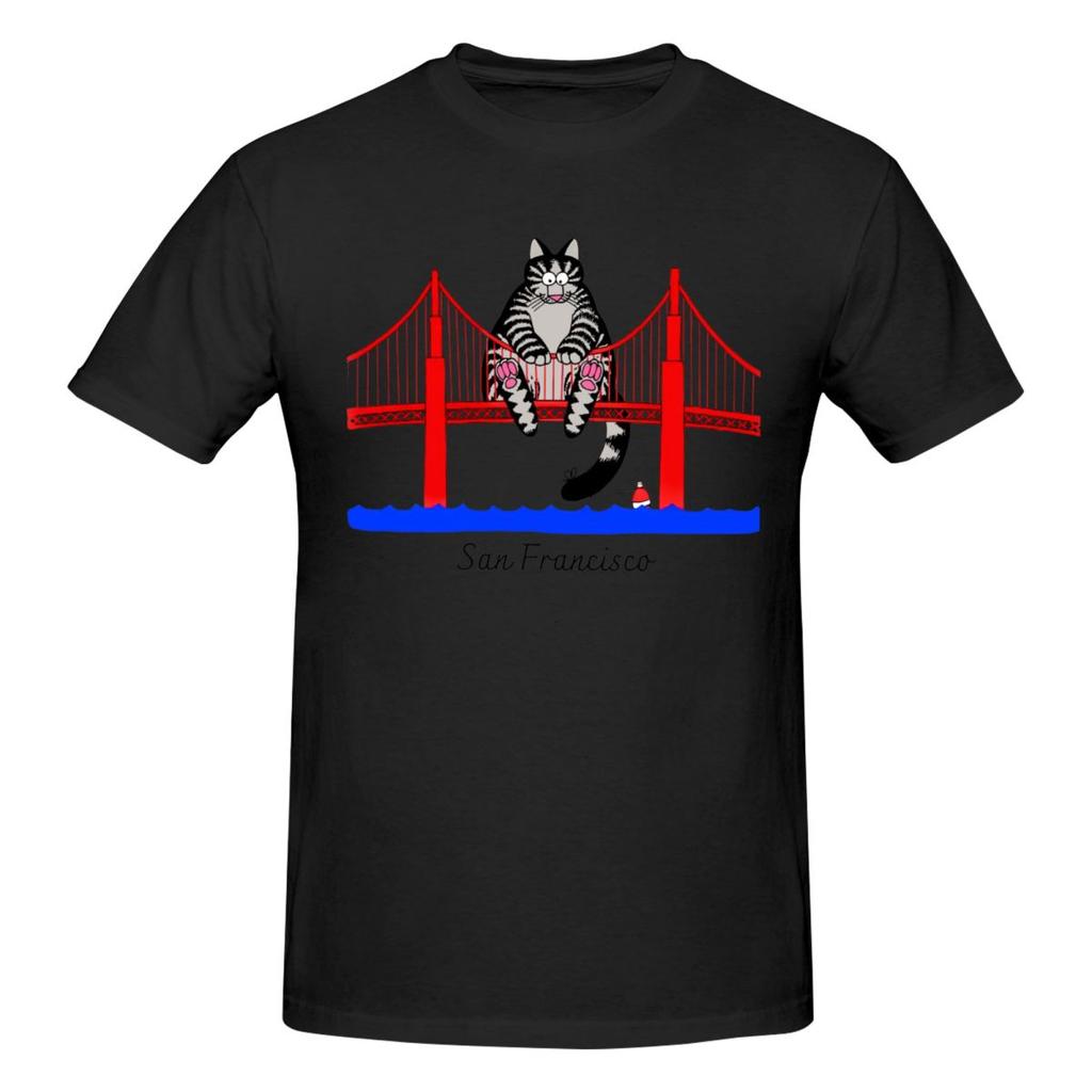 Unisex Ryan Gosling Cat Shirt Funny Golden Gate Bridge Cat Graphic Gifts T Shirt Streetwear Oneck Cotton Unisex Tshirt