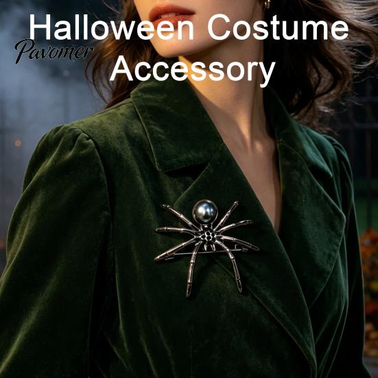 Hemdkragen-Anstecker 1/2 Stück 3D Spinnen-Brosche für Halloween, Horror-Legierung Metall Kleidungspins Anstecknadel, Kleidung Jacken Rucksäcke Kostümzubehör Mantel