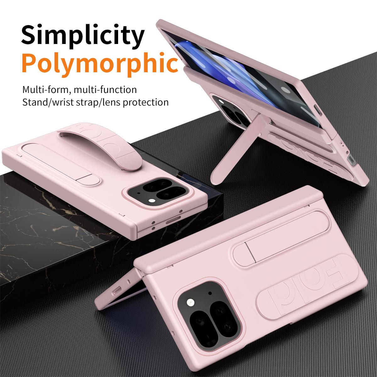 

For Google Pixel 10 Pro Fold Case Kickstand Wristband Hard PC Phone Cover Blue