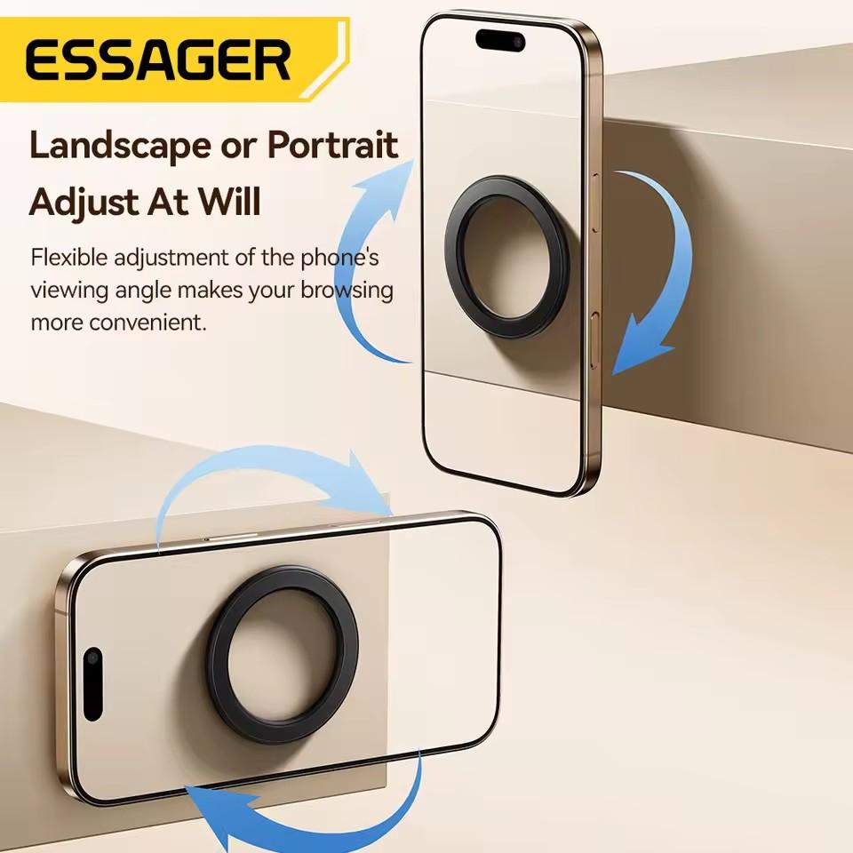 Essager Magnetic Metal Ring for iPhone 16 15 14 MagSafe Magnet for Android Phones Plate Sticker Rings For Wireless Charger Stand