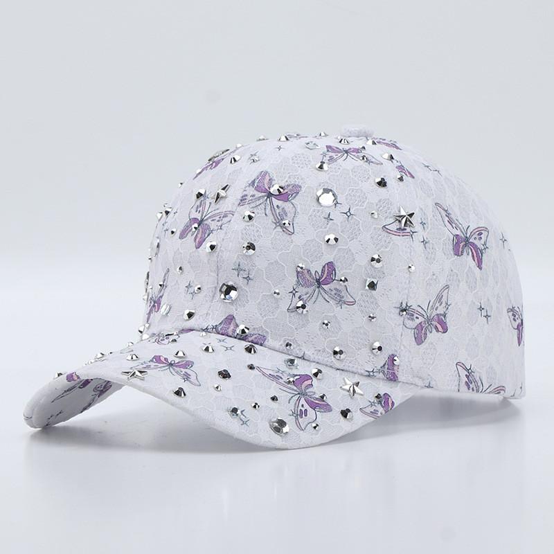 Butterfly Embellished Baseball Cap With Breathable Polyester For Spring Summer Outdoor Sun Protection