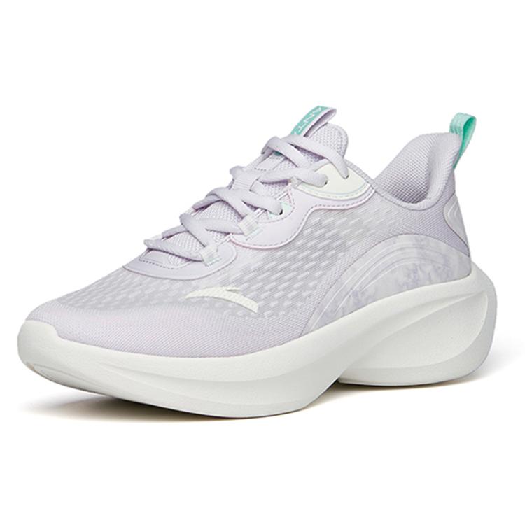 New Anta Cushioned Slip Resistant Abrasion Resistant Breathable Low Top Running Shoes Women's Purple Blue 922225521-3
