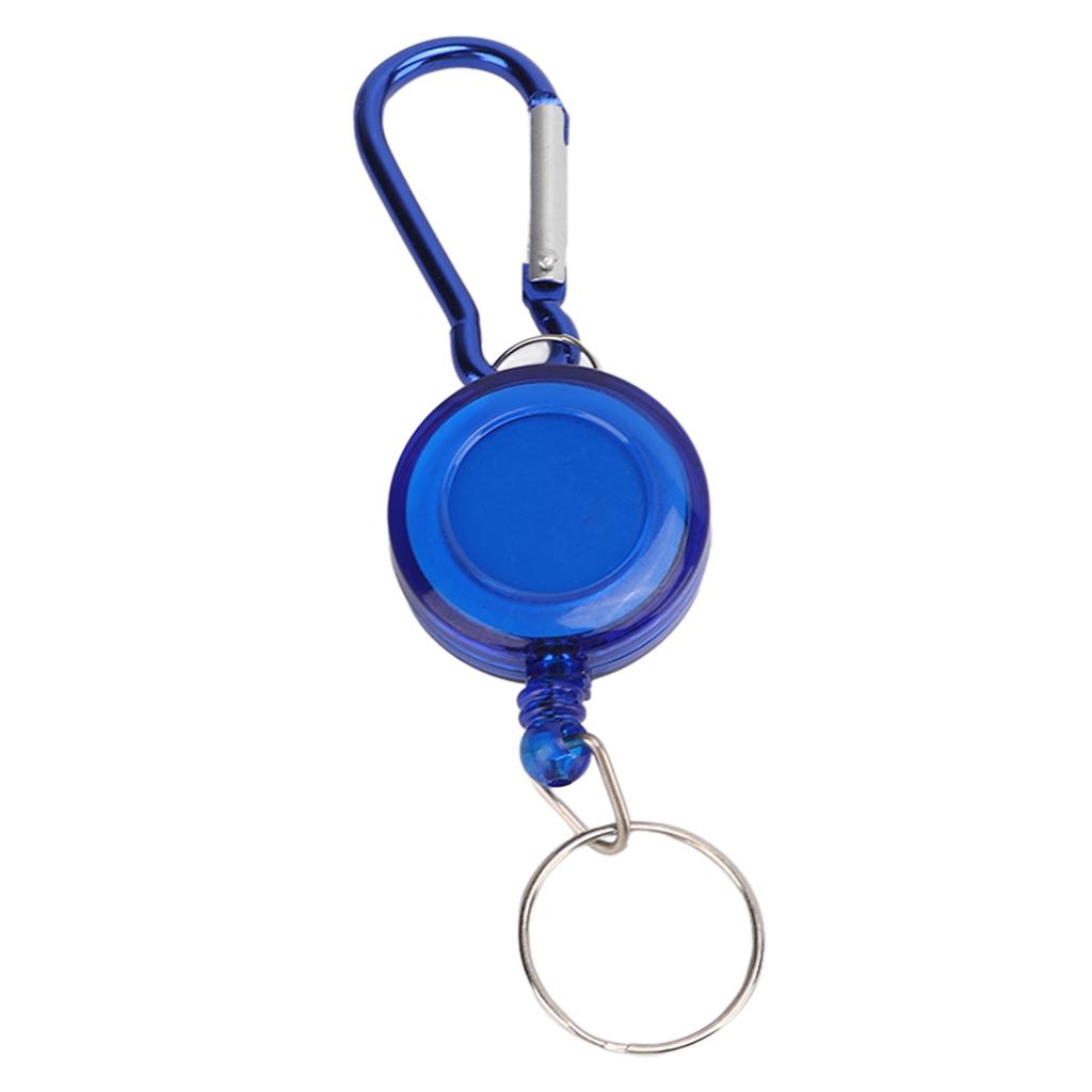 3PCS Nylon Rope Telescopic Burglar Tool Mini Anti Lost Retractable Pull Keychain BuckleBlue
