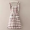 New Cotton Princess Aprons Household Cleaning Apron For Women Girs Lace Plaid 2-Layer Bib