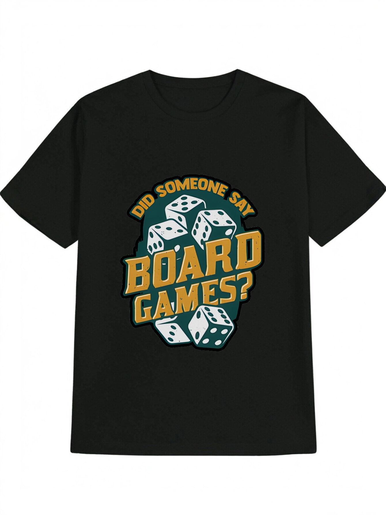 Casual Did Someone Say Board Games? Dice Print T-shirt - Black S