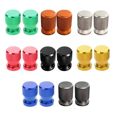 1 Pair Motorcycle Tire Valves Caps, Aluminum Alloy, Colorful Dustproof Waterproof Antileak Suitable for Enhanced Safety
